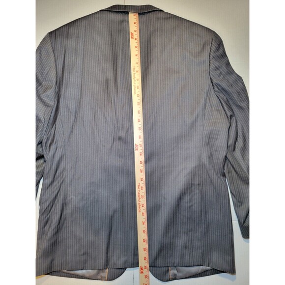 Caravelli Italy Charcoal Grey Pinstripe Jacket Blazer Sport Coat Mens 42S 36W - Picture 12 of 13